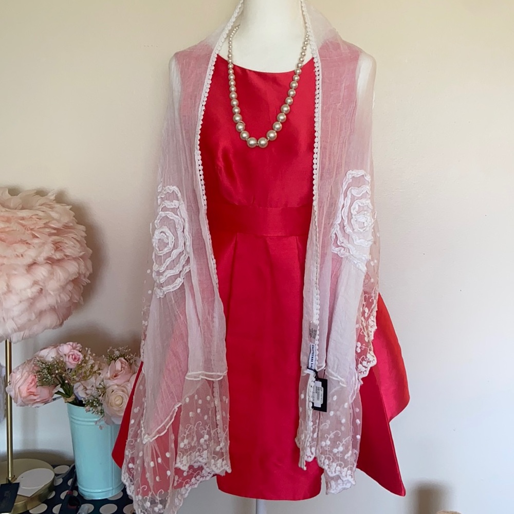 NWT Crosstree lane embroidery polka dot scarf